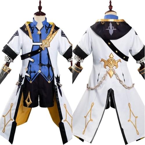 Game Genshin Impact Albedo Cosplay Costume Outfits Halloween Carnival Costumes