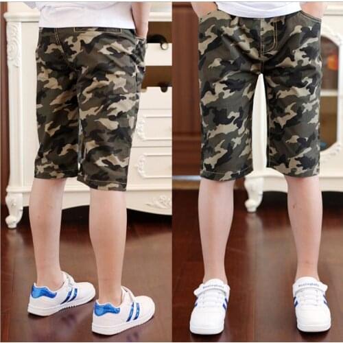 2018 New Fashion Boys Camouflage Shorts Summer Cotton Trousers Kids Army Cool Pants Children Loose Sport Camo Shorts Sweatpants