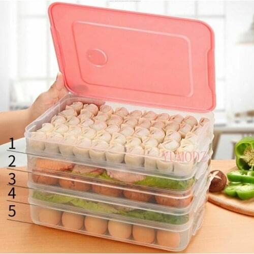 Dumpling Box Refrigerator Food Container No Divide Kitchen Transparent With Cover Plastic Storage Case Kitchen Accessories