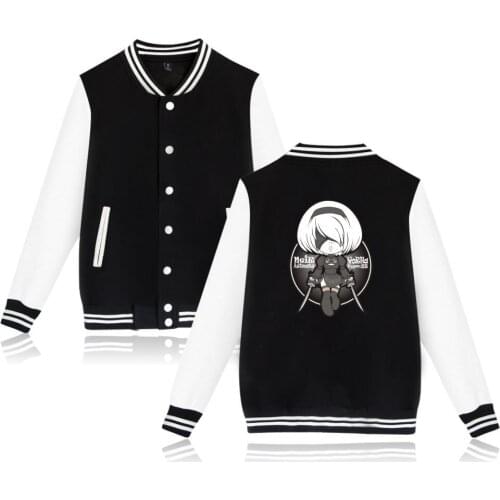 Game Nier Automata cosplay Baseball Jacket Yorha 2B plus size fleece Coat casual tracksuit mens coats and jackets boys clothes