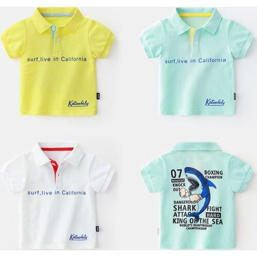 Summer Kids Polo Shirts Short Sleeve Solid Color Gentleman Tee Tops Kid Boys Cotton Turn-down Collar Pocket Polo Shirt
