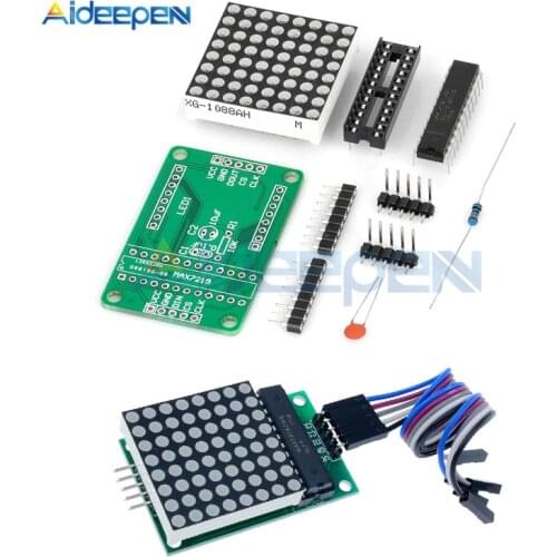 1Pcs 5V MAX7219 Dot Matrix LED Module Red LED Display Module MCU Control DIY Kit With Cable 8 X 8 Common Cathode For Arduino