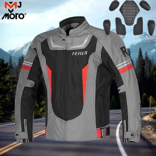 Motorcycle Jacket Men Motorbike Riding Coat Windproof Breathable Moto Jacket Body Armor 11pcs Protectors Removable Warm Lining