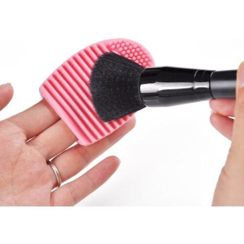 New Brush egg Cleaning Makeup Mini Washing Brush Silica Glove Scrubber Board Cosmetic Cleaner Tools Blue Pink