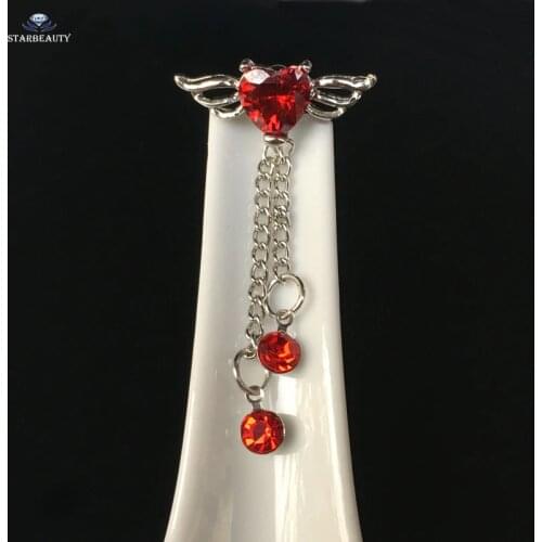 2017 NEW Fashion Top Quality Belly Button Rings [ Red Flying Angle ] Navel piercing Body Jewelry Red Garnet Belly Piercing