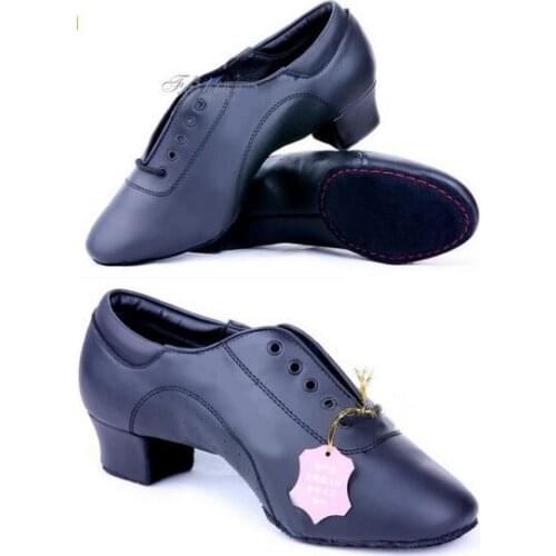 New 2017 New Arrival Black Mens Ballroom Latin Dance Shoes /Low Heel Salsa Ballroom Dance Shoes/Cheap Tangao Ballroom Shoes