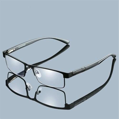 High Quality Men Titanium Alloy Reading Glasses Non Spherical Coated Lenses Business Hyperopia Prescription Eyeglasses +1.0 ~+4