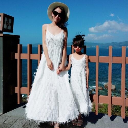 Family matching mother daughter mommy and me clothes family look girls korean clothing women summer beach dress outfits 34