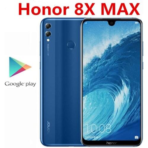 Original Honor 8X MAX 4G LTE Mobile Phone 6GB RAM 128GB ROM 16.0MP+8.0MP+2.0MP 7.12" 2244x1080 5000mA Snapdragon 660 Fingerprint