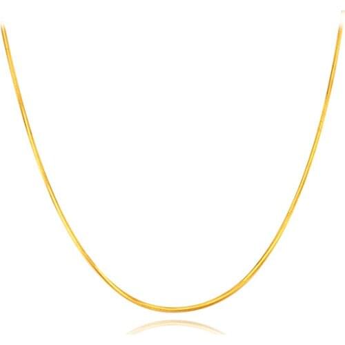 Pure 999 24K Yellow Gold Necklace / Snake Shape Link Chain Necklace / 6.3