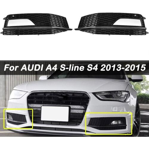 Car Front Bumper Lower Grille Fog Light Grill Cover For Audi A4 S4 S-line Facelift 2013 2014 2015 A4 S4 S-line Fog Light Grille