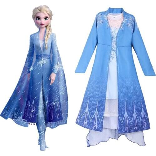Snow Queen Elsa Dress Girls Princess Elsa Costumes for Kids Cosplay Dresses Princess Disfraz Carnaval Vestido De Festa Infantil