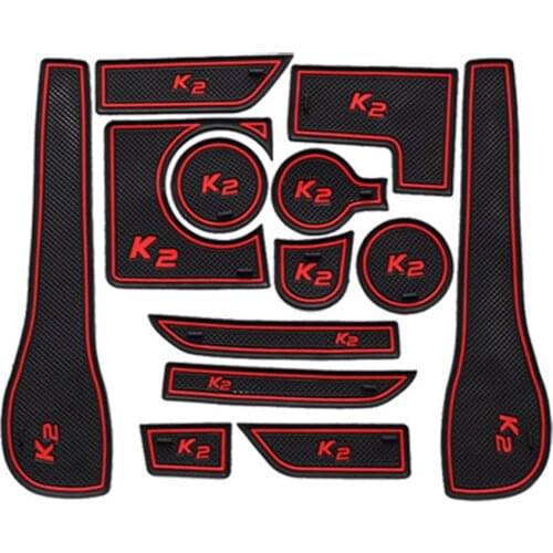 Anti-Slip Gate Slot Mat Rubber Coaster for KIA RIO 3 K2 1.6L Accessories Car Stickers White/Red