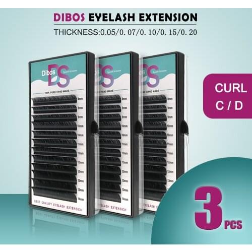 Dibos 3cases/set mink eyelash extension individual eyelashes false eyelashes fake eyelashes