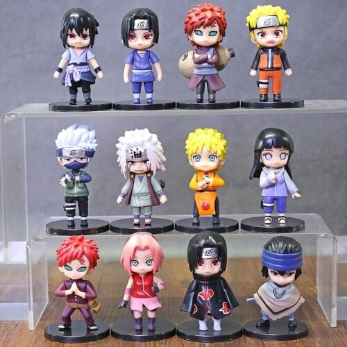 12pcs/set Shippuden Hinata Jiraiya Sakura Q Version PVC Figures Toys Dolls