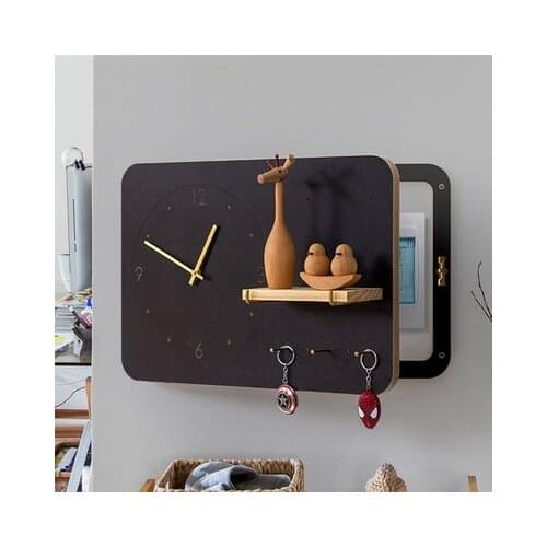 Nordic Electric Meter Box Decorative Picture With Clock Electric Hole Board Shielding Distribution Creative Decoration