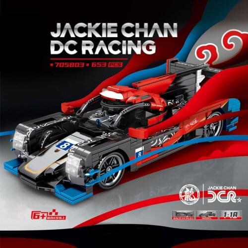 Technical Speed champion China No.8 jackie chan DC racing car team building block pull back vehicle bricks model toys collection