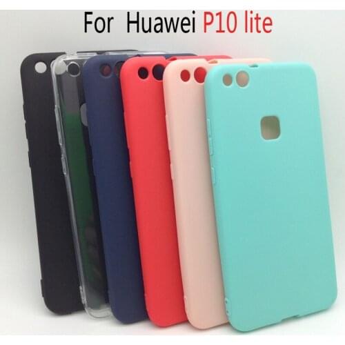 Huawei P10 lite Ultra-thin Clear TPU and Matte Solid color Case For Huawei P10lite Back Cover Protect Skin Silicon soft case