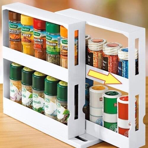 Spice Rack Organizer Storage Kitchen Rotating Storage Rack Shelves For Spices Organizer Rack 2 Layers Spices Organizer Kitchen