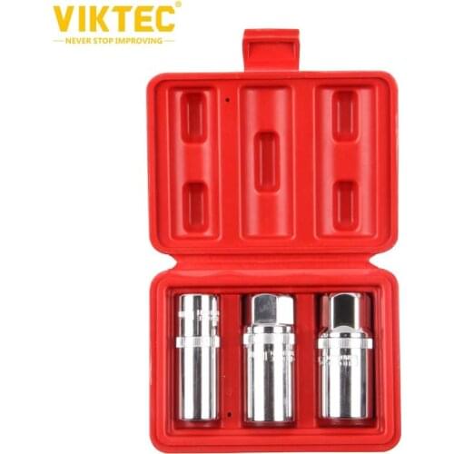 Viktec 3pc 1/2" Drive Magnetic Spark Plug Socket Set Removal & Installation Socket Tool Kit 16mm 18mm 21mm
