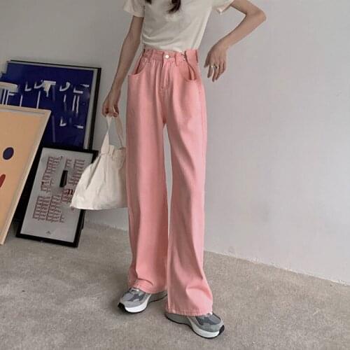 Wide Leg Jeans for Women Bottom Baggy Denim Pants High Waist Full Length Clothing Trousers Vintage Streetwear 2021
