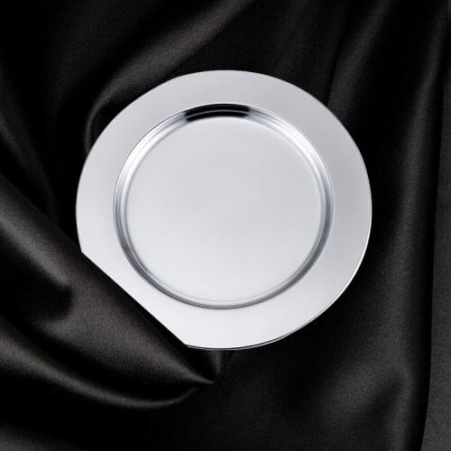 Golden Stainless Steel Storage Tray Luxurious Brass Gold Silver Round Plate Metal Fruit Plate Dessert Snack Jewelry Display Tray