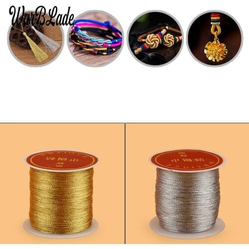 0.2/0.4/0.6/0.8/1mm Colorful Silver Gold Cord Nylon Cord Chinese knot Thread String Rope Bead DIY Tassel Bracelet Jewelry Making