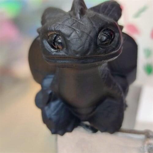 1Pcs Natural Obsidian Quartz Hand Carved Toothless Dragon Crystals and Stones Healing Polished Mineral Ornaments Home Decoration