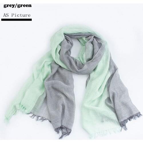 2016 Women Two Color Tone Ombre Pattern Quality Cotton Fringe Scarf 7Colors 10pcs/lot