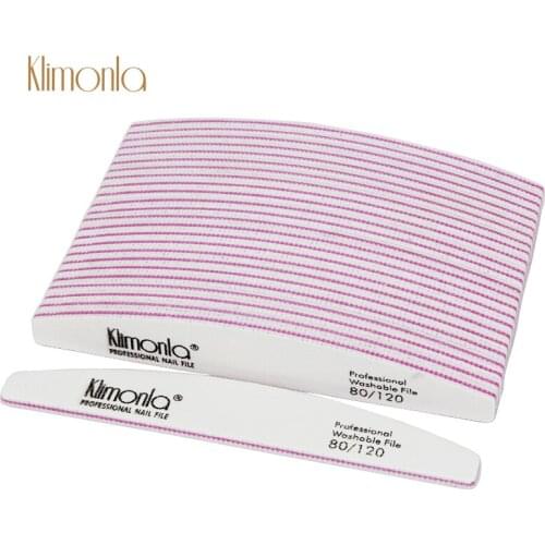 25Pcs Nail File Professional Acrylic Half Moon Crystal Nail File 80/120 Block Polish Manicure Pedicure Sanding Nail Art Tool