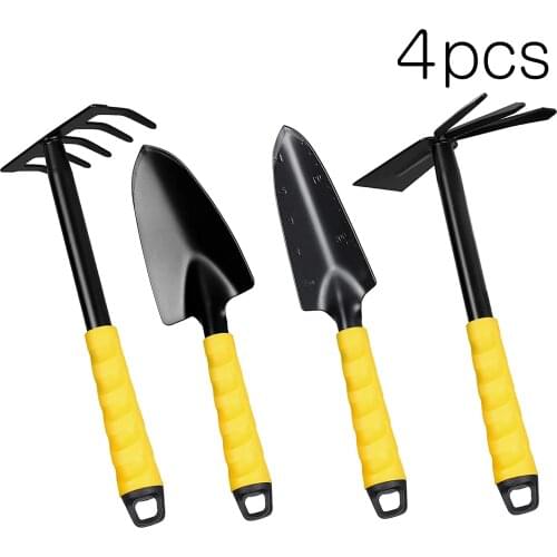 4-piece Set Of Heavy-duty Gardening Tools Carbide Garden Hand Tools Two-in-one Rake/hoe For Gardening, Digging, And Planting