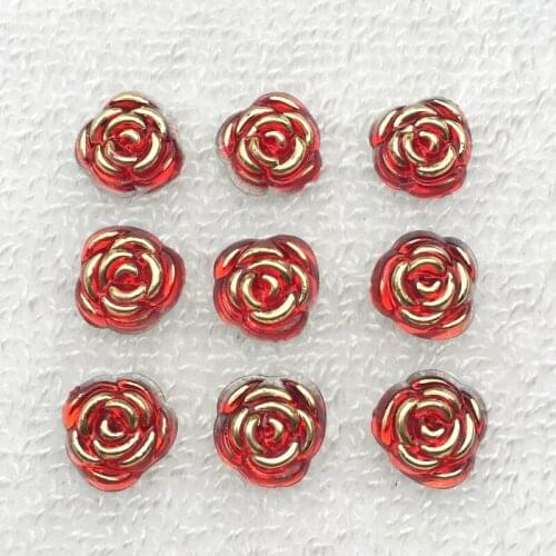40pcs 15mm Gold Plating Color Stick On rhinestone buttons Shiny rose Resin rhinestone Crystals Stones Strass-A401