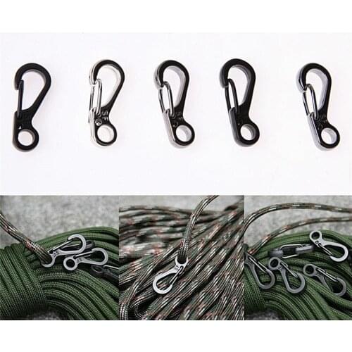 5pcs/lot Mini Spring Cord Buckle Clasp Buckle Snap 3 Colors Hook Carabiner Mountainer Keyring key chain