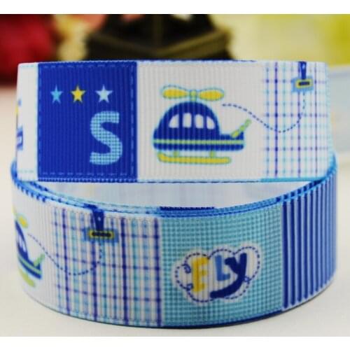 22mm 25mm 38mm 75mm Airplane Cartoon printed Grosgrain Ribbon party decoration 10 Yards X-02993
