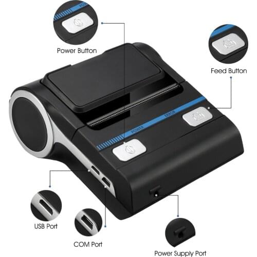 80mm Bluetooth pos printer Android Receipt Bill Printer Machine MHT-P8001 for Small Business Thermal printer