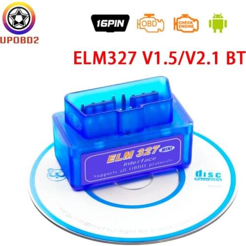 ELM327 Bluetooth-Compatible V1.5/V2.1 OBD2 Scanner Auto Code Reader Mini ELM327 1.5 2.1 Car Diagnostic Tools For Android Windows
