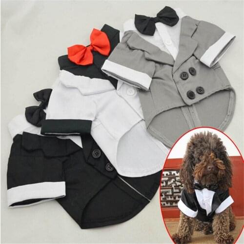 Brilliant Small Dog Business Suit Puppy Tuxedo Wedding Swallow-tailed Shirt Coat Formal Wear Clothes Festival Jacket For Dog Boy