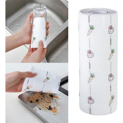 80pcs Disposable Cleaning Paper 2 Layers Kitchen Oil Absorbing Paper Towel Dishcloth