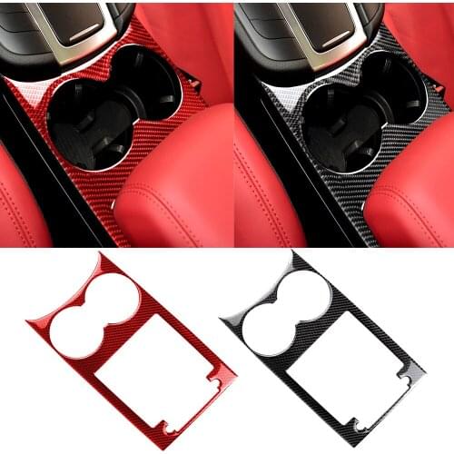 For Porsche Macan 2014-2021 Center Console Water Cup Holder Panel Cover Decoration Trim Real Carbon Fiber Interior Accessories