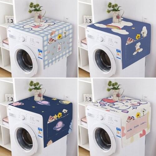 Cartoon Washing Machine Cover Sun Protection Towel Breathable Dust-proof Covers Refrigerators Microwave Oven Dust Cloth