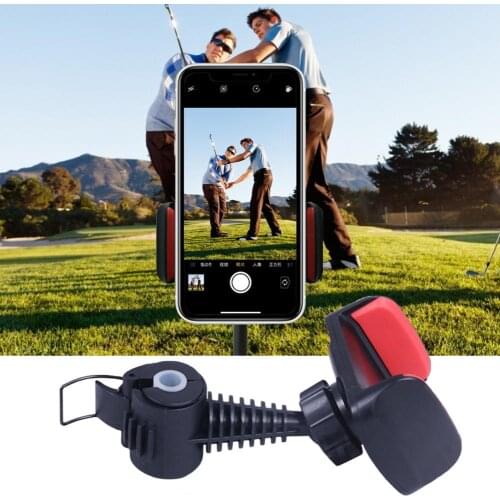 Golf Mobile Phone Holder Clip Golf Swing Recording Training Aids For Golf Trolley Car Holder Easy To Use 360 Degrees Adjustment