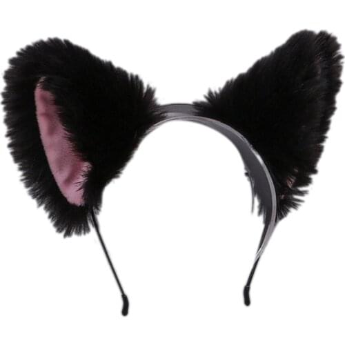 Women Anime Furry Animal Kitty Cat Ears Headband Kawaii Lolita Cosplay Hair Hoop