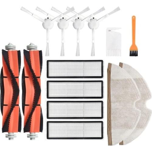 Hot TOD-14Pcs Replacement Parts Kit for Xiaomi Mijia 1C Robot Accessories Side Roller HEPA Filter Main Brush Mop