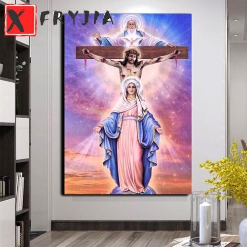 Jesus Cross Religious 5d Diy Diamond Paintings Full Drill Rhinestone Embroidery Diamond Mosaic Kit Cross Stitch Wall Home Decor