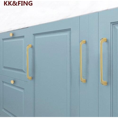 KK&FING New Gold Kitchen Cabinet Handles Drawer Knobs Bedroom Furniture Cupboard Handle Gold Cabinet Pulls Decoration Hardware