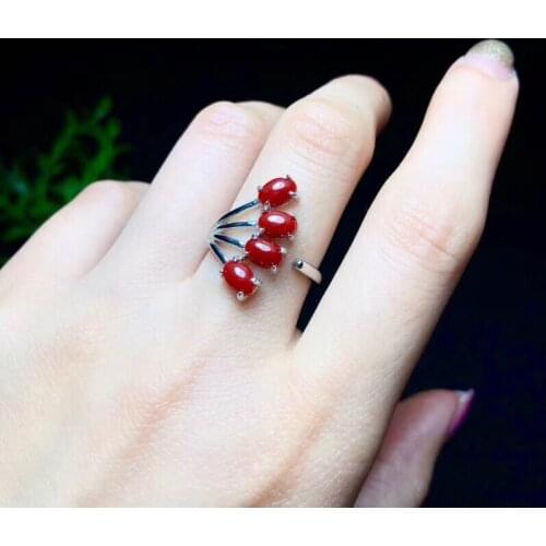 Natural coral rings, 925 Sterling silver, new products, hand-made by large-brand designers. Christmas gifts