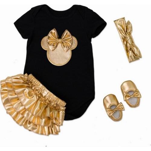 Infant Girls Clothing Set Newborn Baby Ears Bodysuits Christmas Wear Fashion Outfits Toddlers Clothing E7670