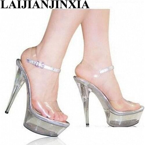 LAIJIANJINXIA Womens Shoes Strap New Design 15cm High Heels Sandals Wedding Party Queen Platform Dance Shoes