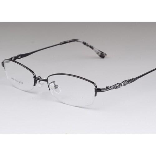 Fashion Ladies Business Metal Half-frame Titanium Alloy Myopic Fashion Comfortable Frame for Women Metal Glasses Frame