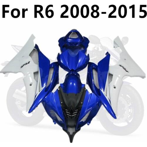 Motorcycle for YAMAHA R6 2008-2015 Full Fairing Kit YZF600 08-09-10-11-12-13-14-15 Cowling ABS Black White Glossy Garland